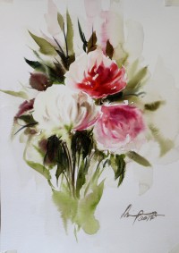 Shaima umer, 09 x 14 Inch, Water Color on Paper, Floral Painting, AC-SHA-017